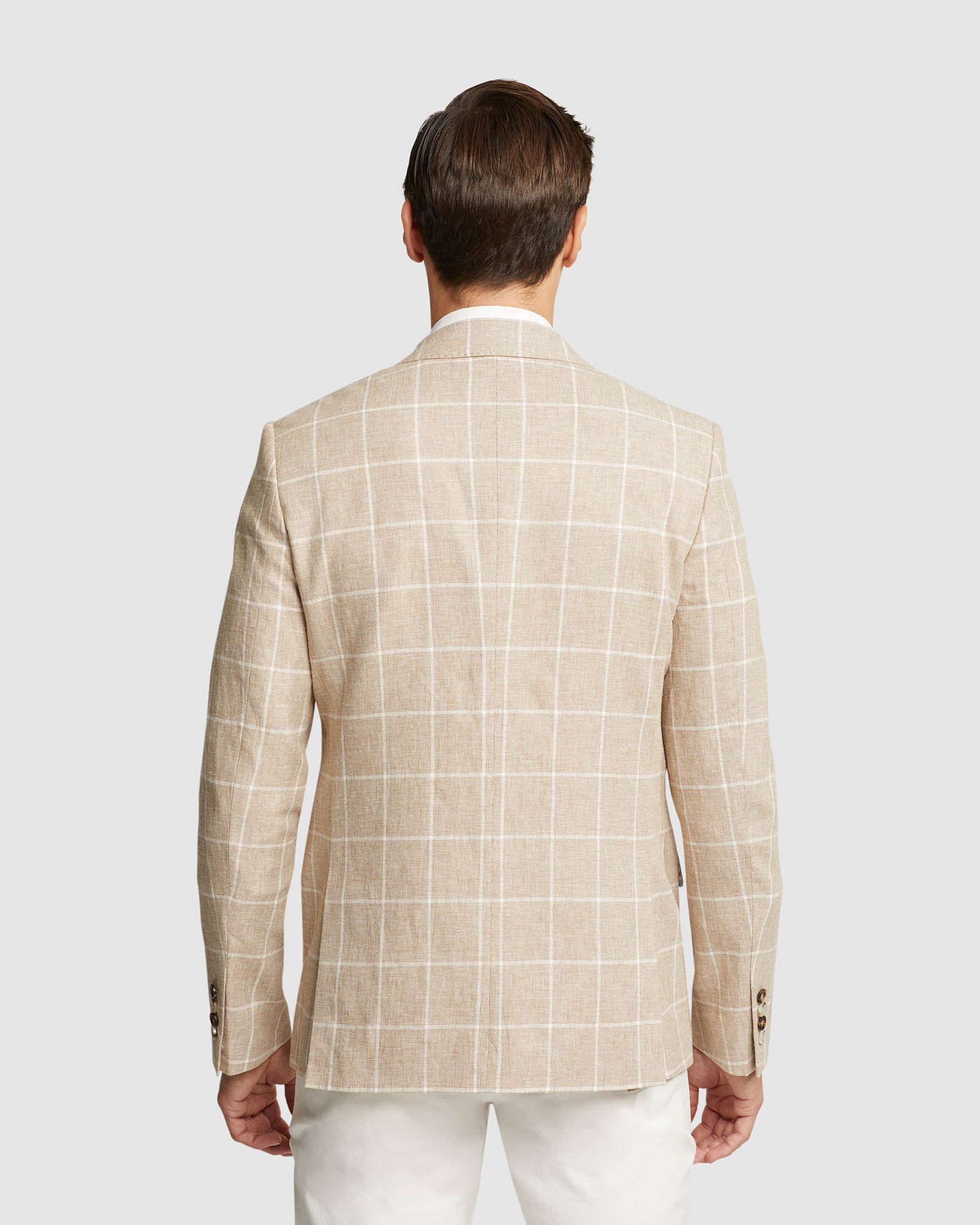 BLAKE LINEN COTTON CHECKED BLAZER