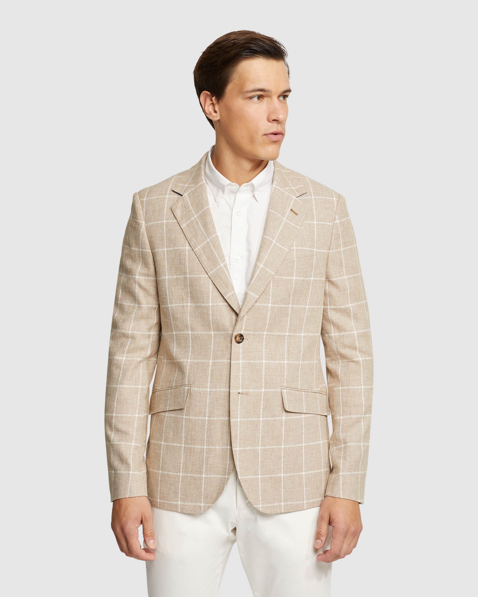 BLAKE LINEN COTTON CHECKED BLAZER