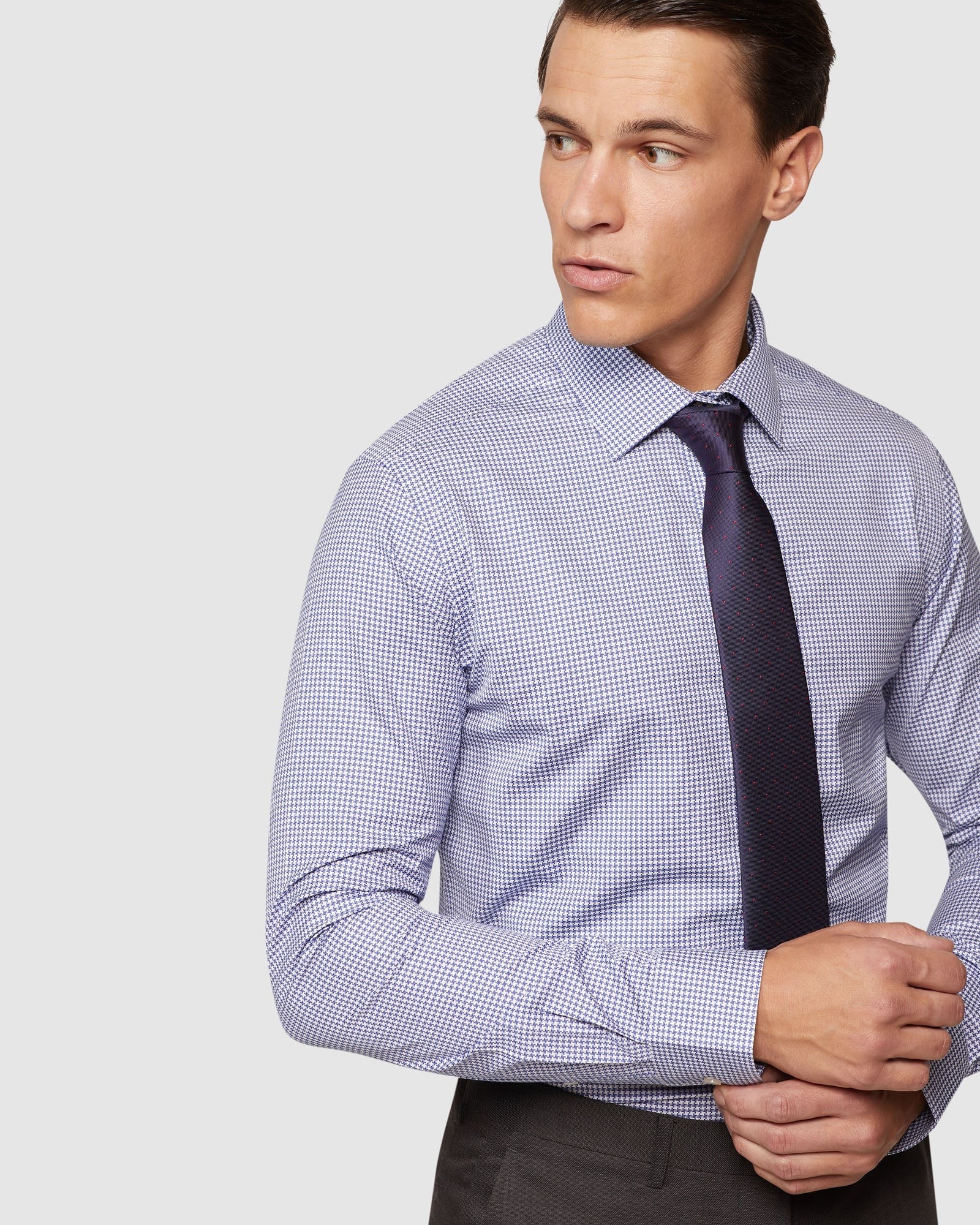 BECKTON HOUNDSTOOTH SLM FIT SHIRT