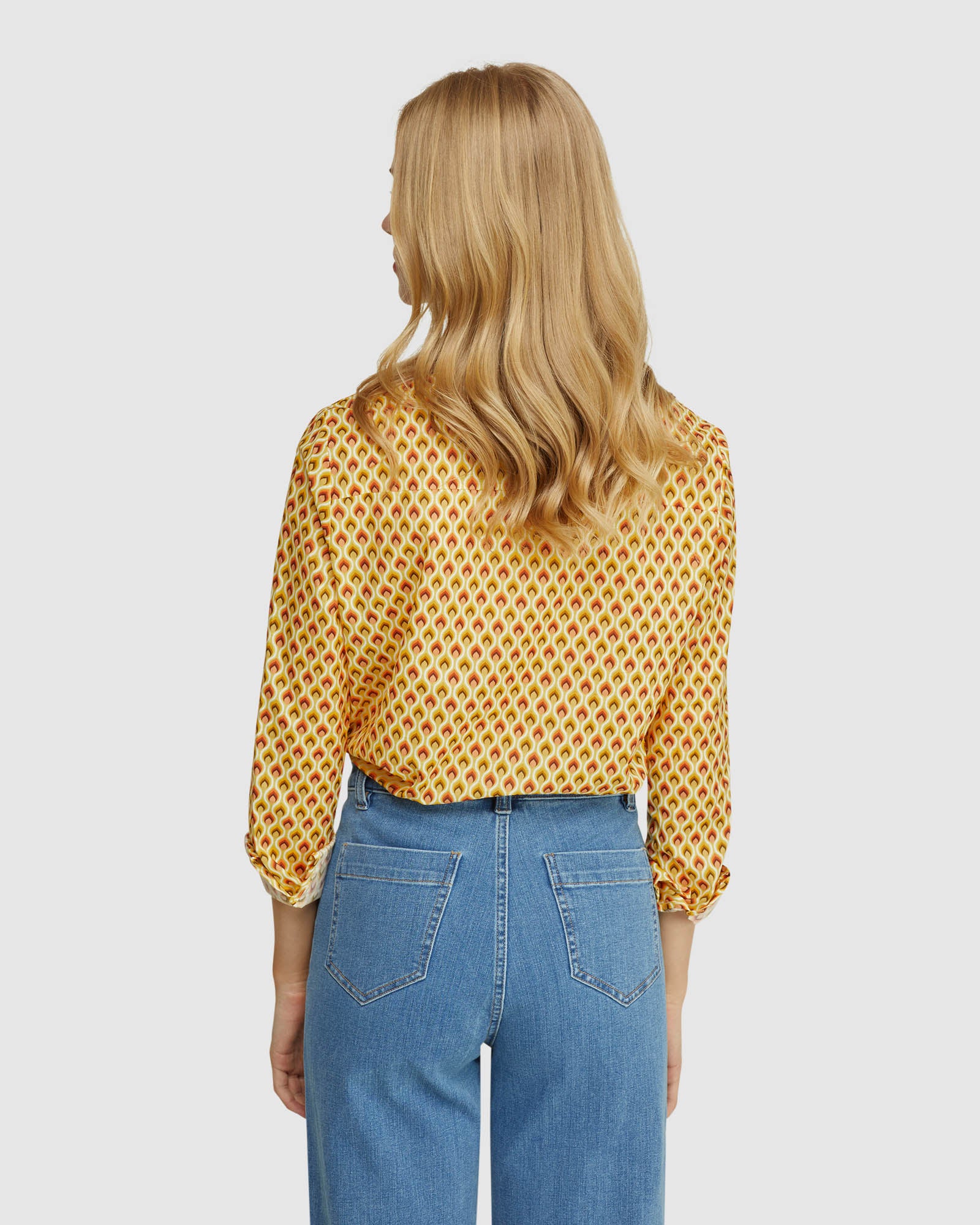 POPPY COTTON RETRO PRINT BLOUSE