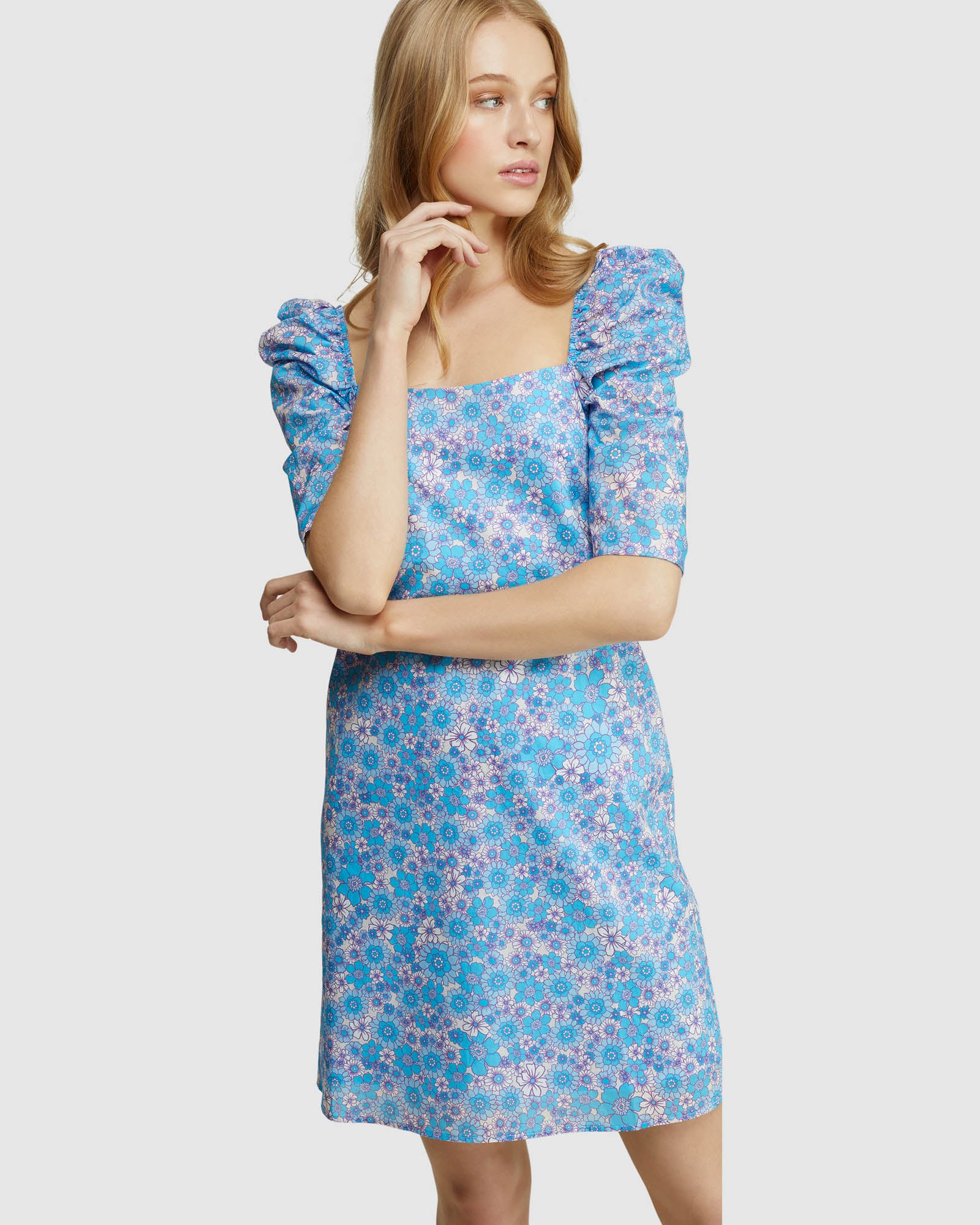 PRINCETON COTTON RETRO FLORAL DRESS