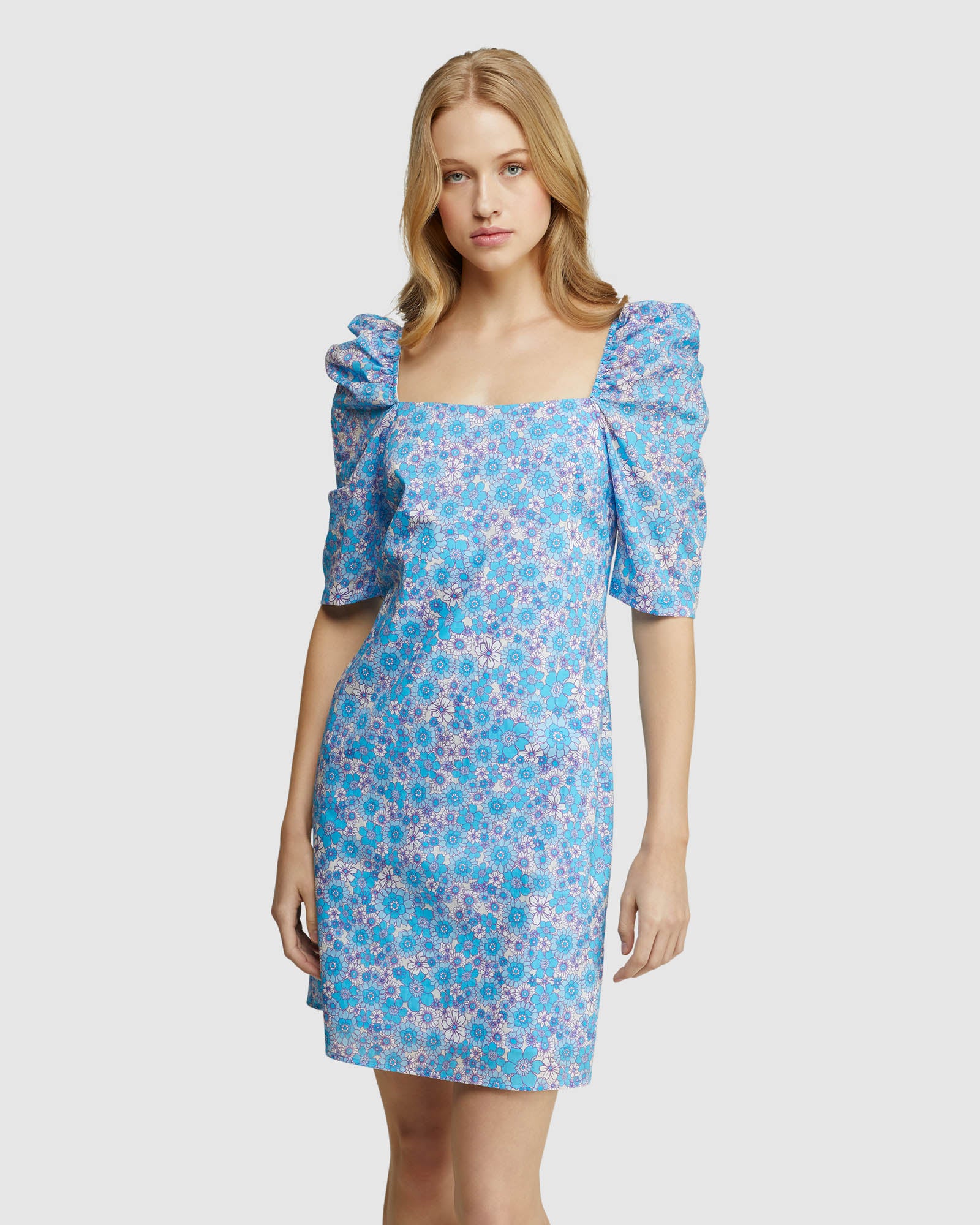 PRINCETON COTTON RETRO FLORAL DRESS