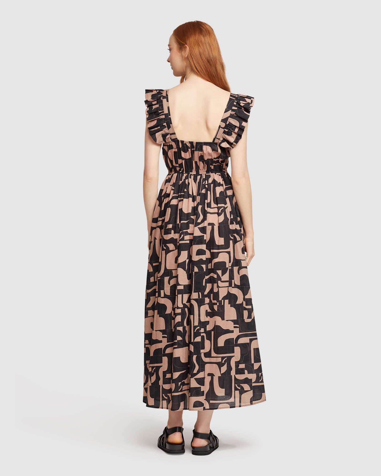 ANNIE GEO PRINT VOILE DRESS