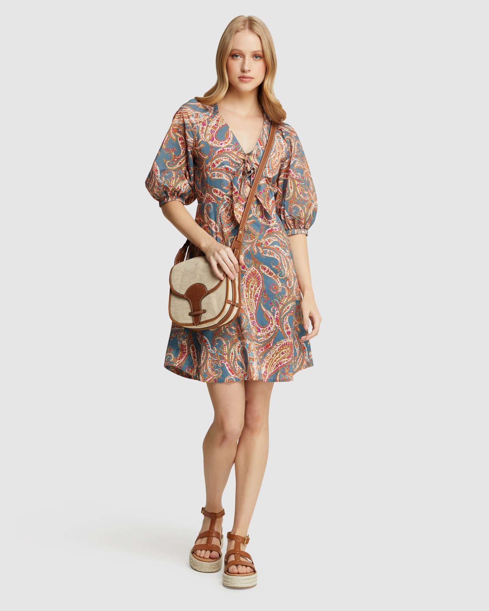 DENA COTTON PAISLEY PRINT DRESS