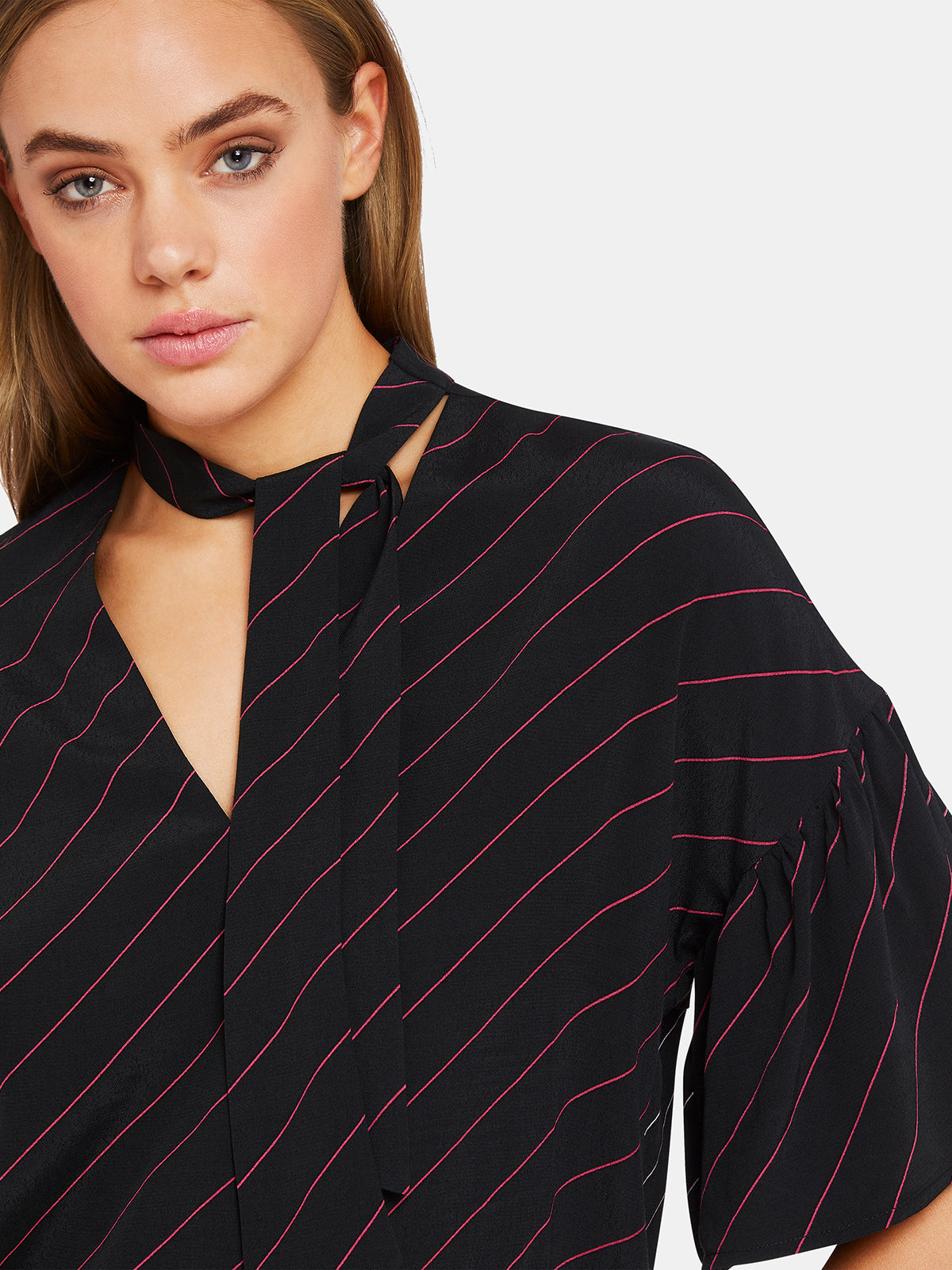 PERSIA SHORT SLEEVE STRIPED BLOUSEX