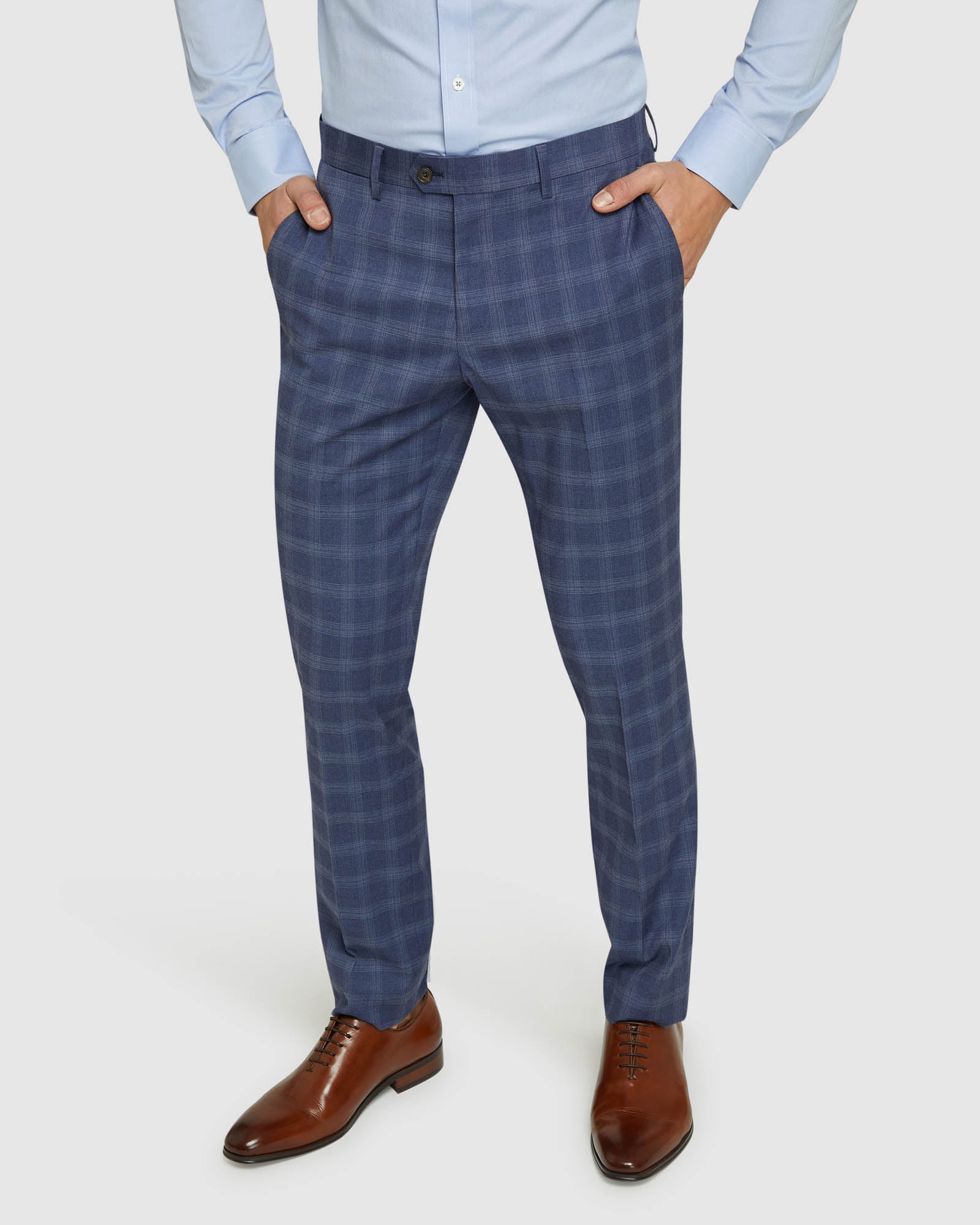 AUDEN ECO CHECKED SUIT TROUSERS