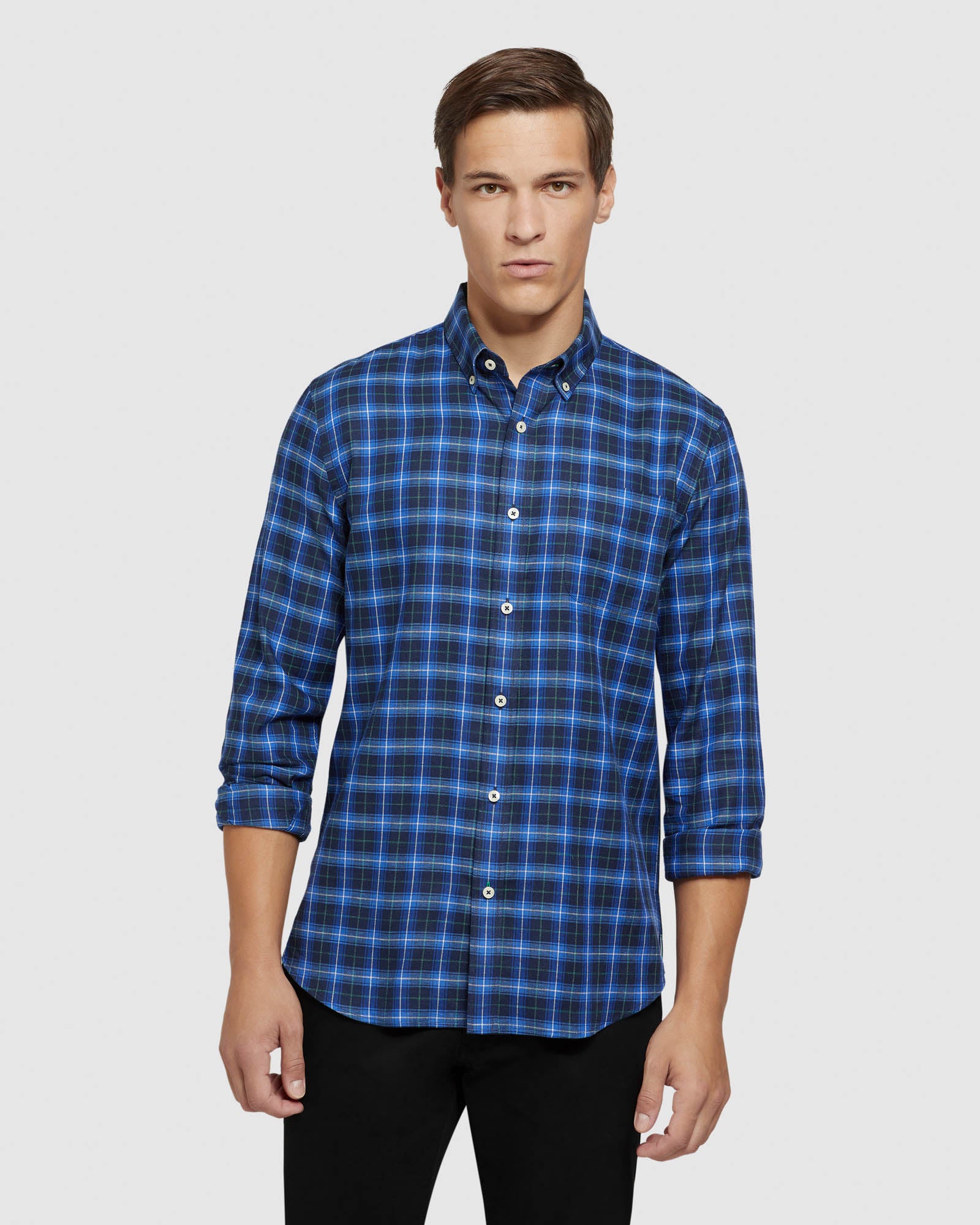 PORTLAND CTTN/LINEN CHECK REGULAR SHIRT