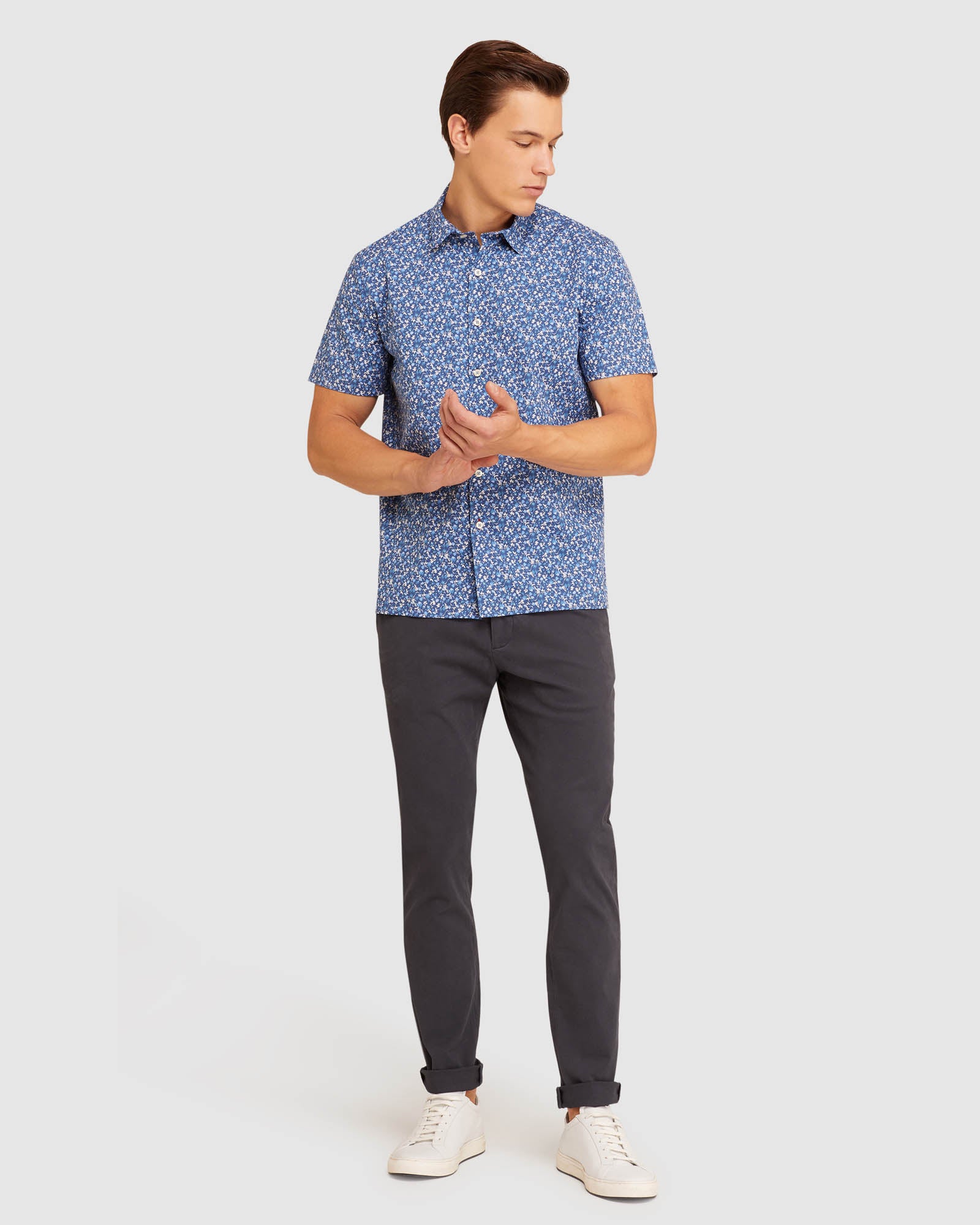 LEYTON FLORAL RELAX FIT SHORT SLEEVE SHIRT