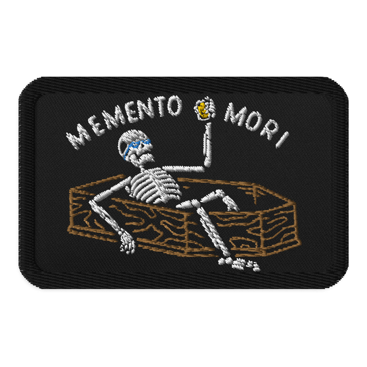 Memento Mori Embroidered Iron on Patch Skull Patch Mushrooms Sew