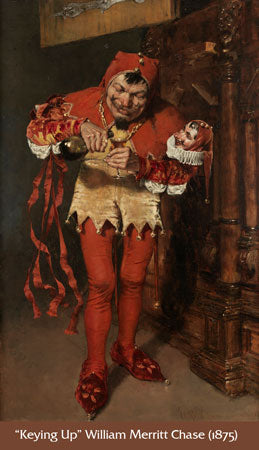 Keying Up - The Court Jester by William Merritt Chase. Oil on Canvas. 1975. On display at the Pennsylvania Acadamy of the Fine Arts