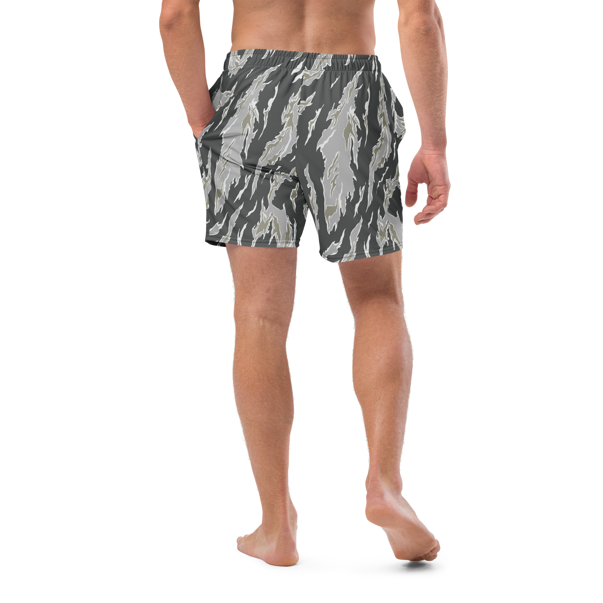 Drab Tiger Stripe Camo Men's Swim Trunks Liberty Maniacs