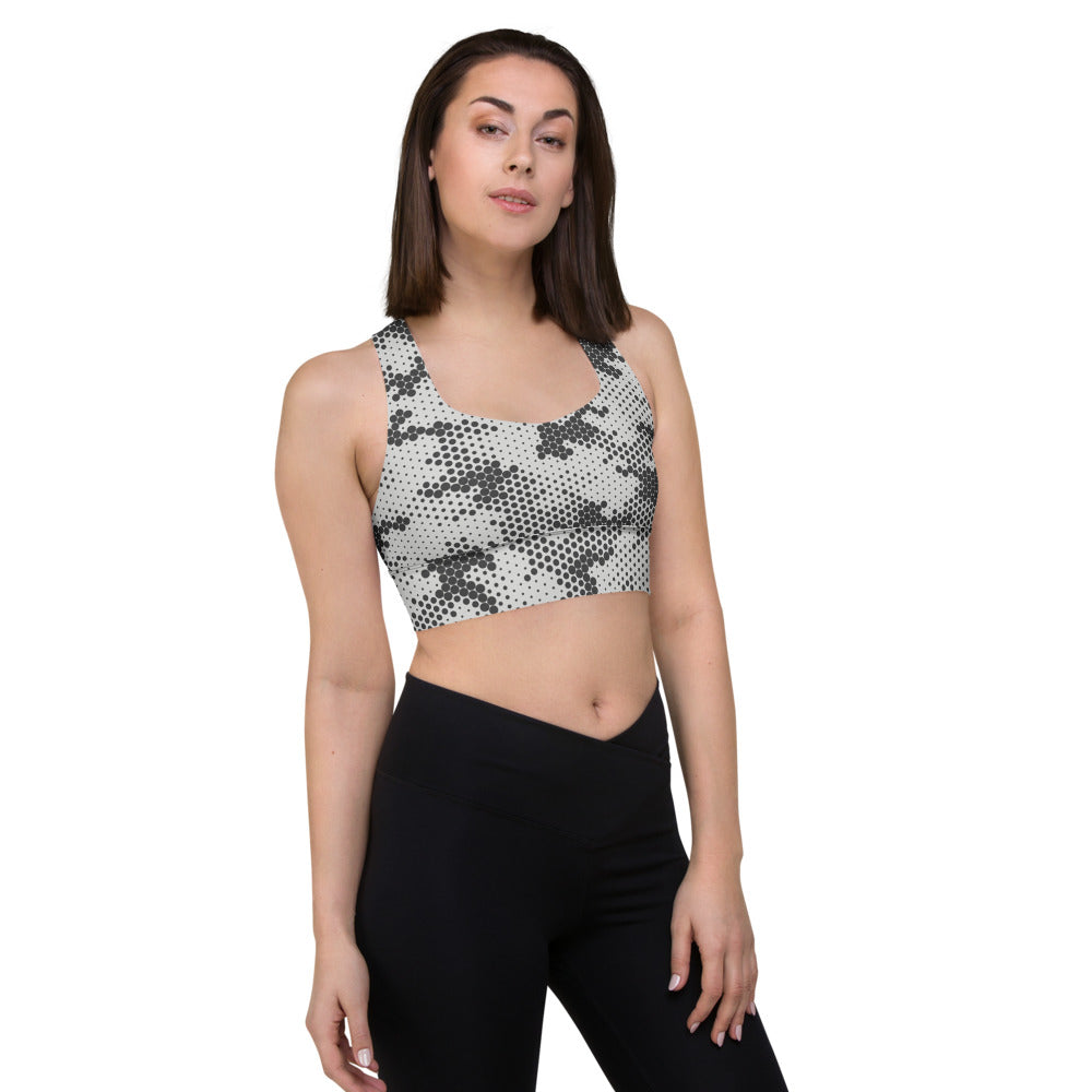 Pink Camo Women's Sports Bra, Army Military Print Padded Fitness