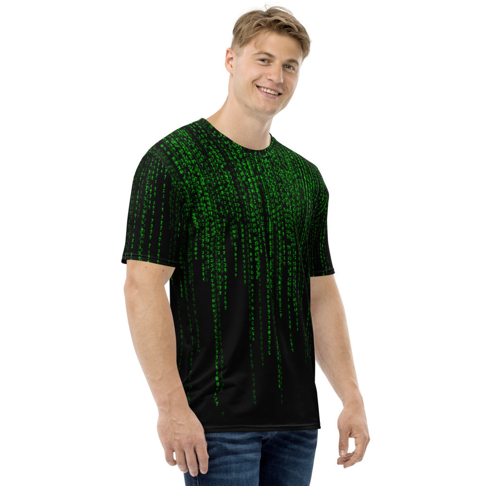 Digital Rain Matric Code Men's T-shirt - Liberty Maniacs