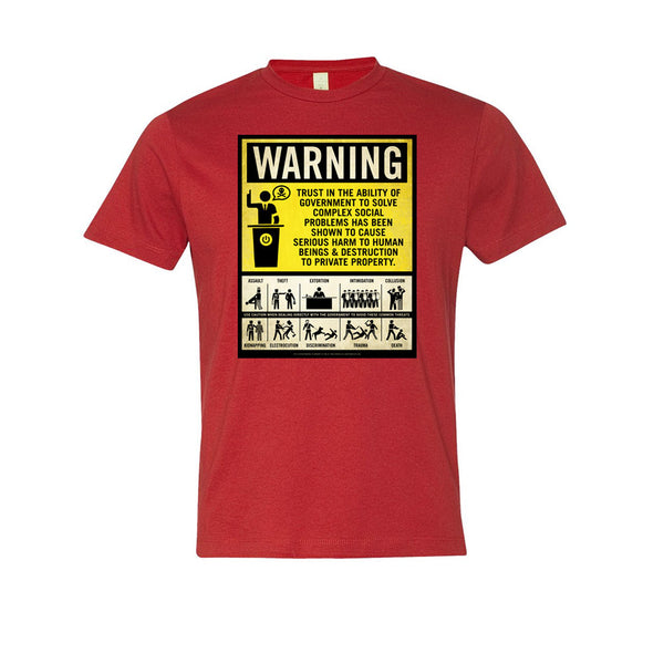 Government Warning Label Men's Graphic Tee - Liberty Maniacs