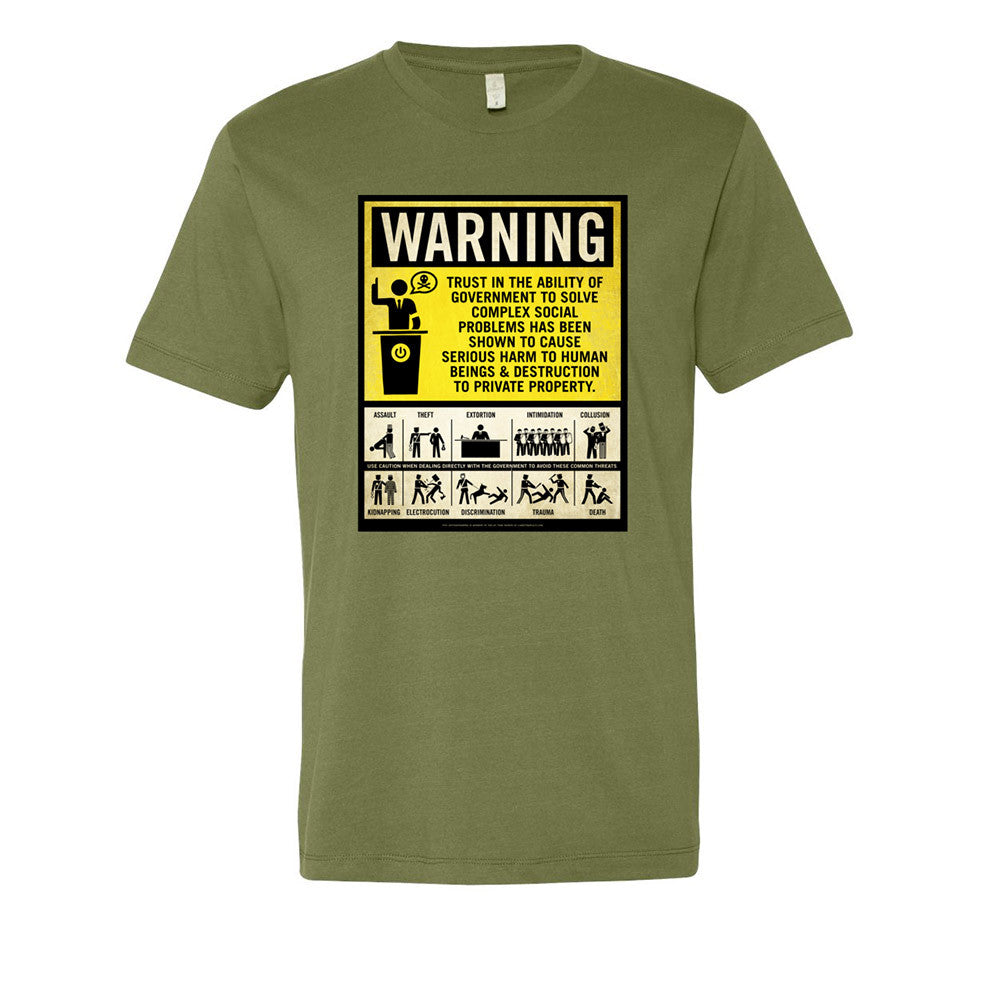 Government Warning Label Men's Graphic Tee - Liberty Maniacs