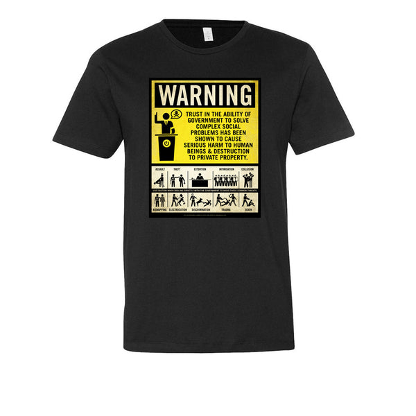 Government Warning Label Men's Graphic Tee - Liberty Maniacs