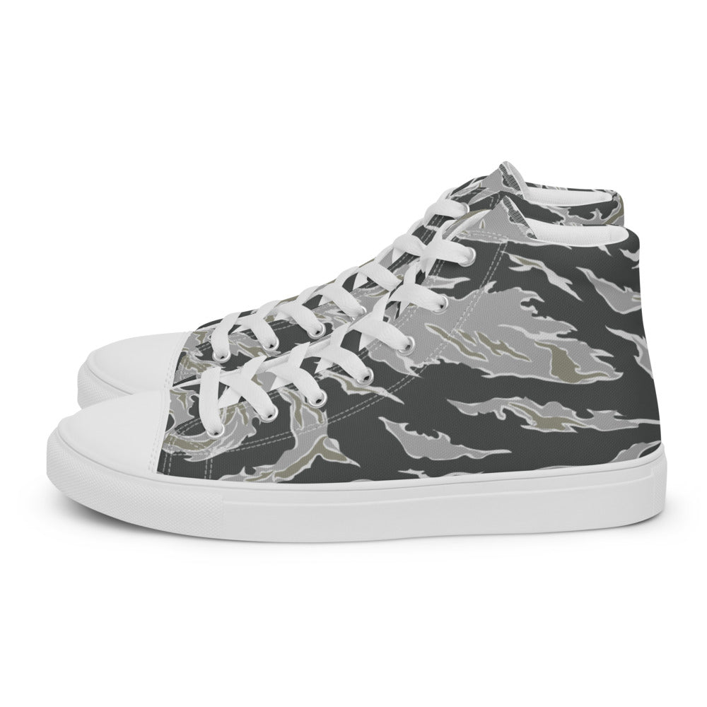 Tiger Stripe Drab Camo Men鈥檚 high top canvas shoes