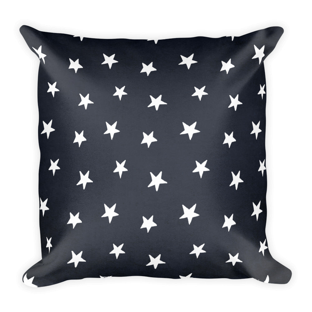 Colonial Stars Navy Blue Square Throw Pillow Liberty Maniacs