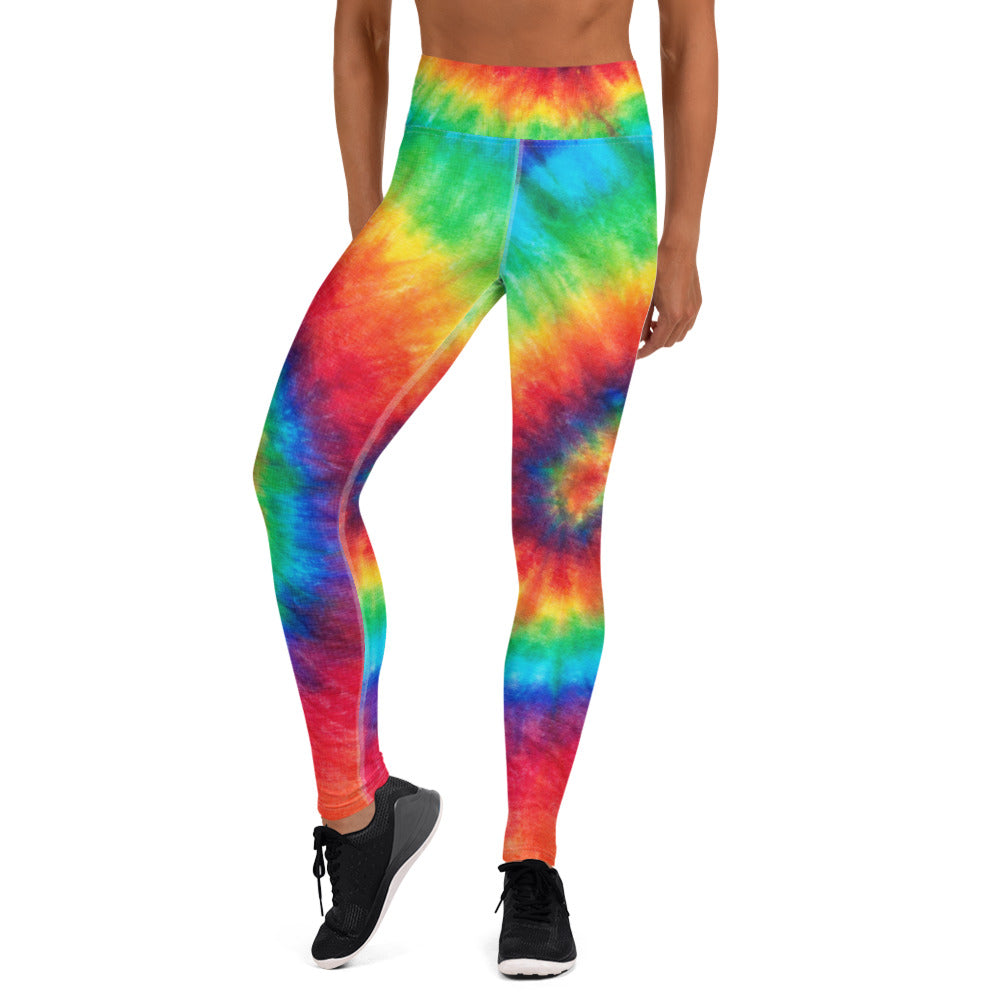 Rainbow Tie Dye Leggings Women's XS-3X With or Without Pockets Athletic  Yoga Hippie Chakra Festival Lounge Pants 