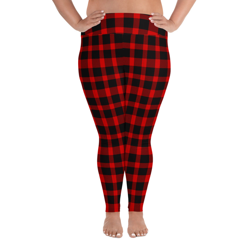 Classic Plaid All Over Print Plus Size Leggings Liberty Maniacs 4787