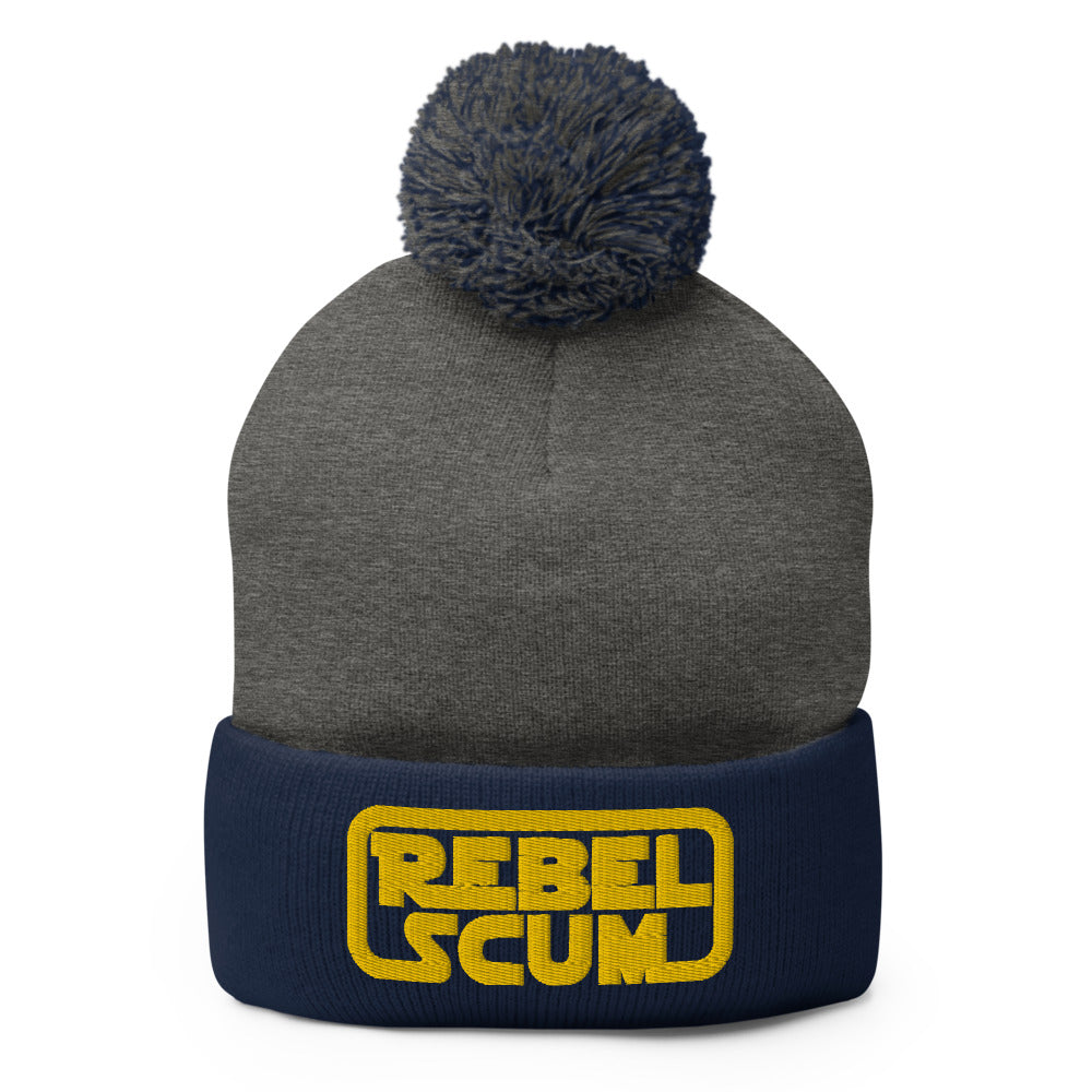 Rebel Scum 3D Embroidered Pom-Pom Beanie