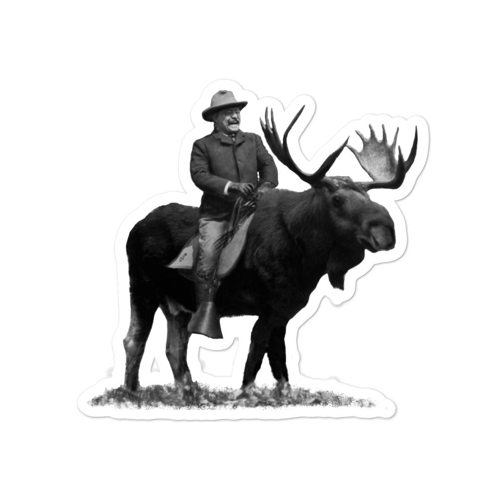 theodore roosevelt riding a moose