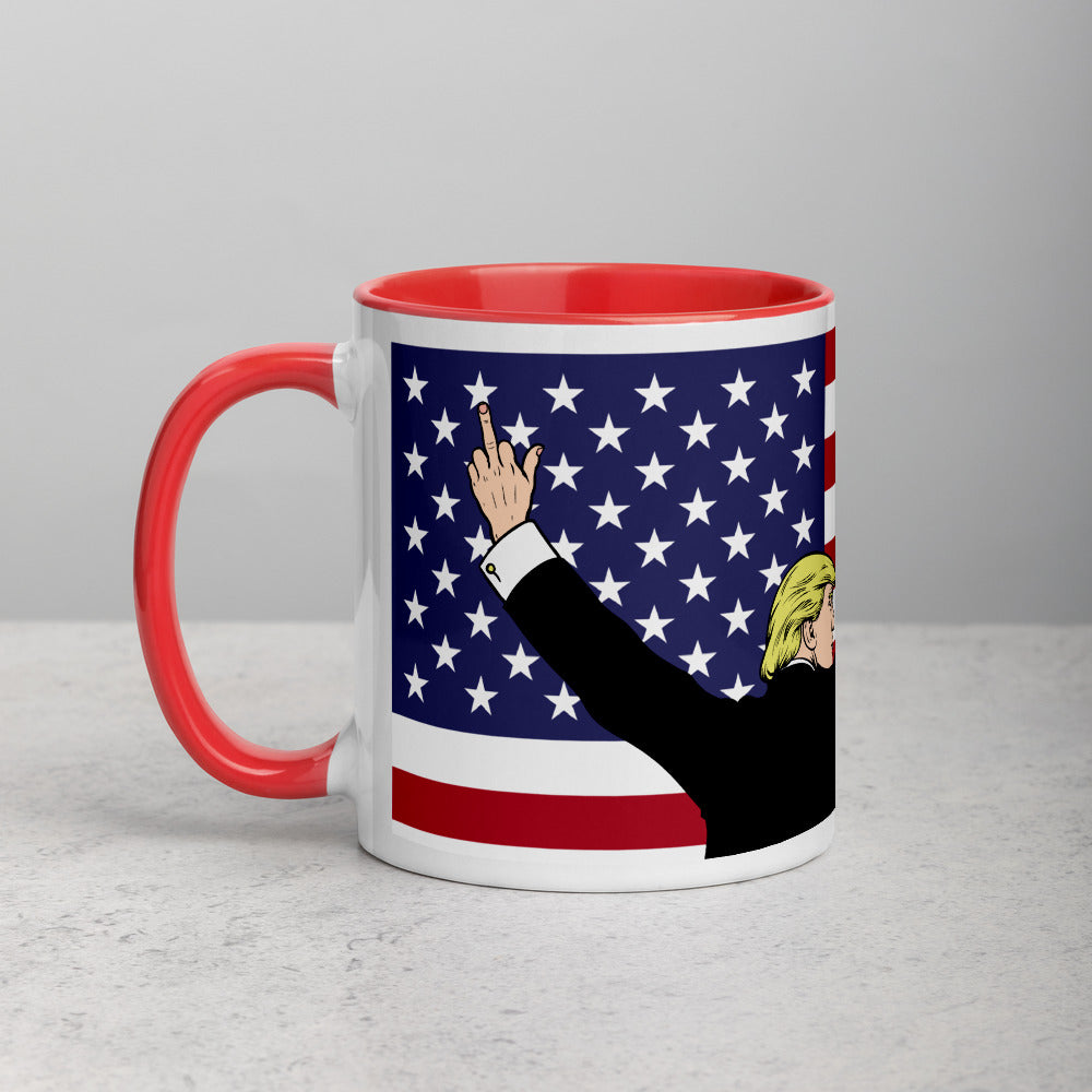 Trump Hugging Flag Mug, President Donald Trump Cup, Sonald Trump Coffee  Mug, Patriot Conservative Gifts, American Flag Love, America First 