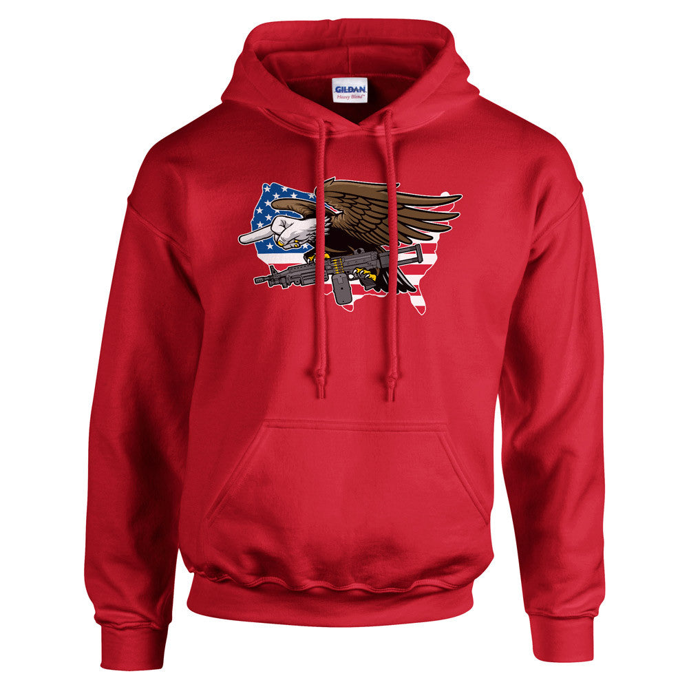 National Bird Middle Fing Eagle Hooded Sweatshirt - Liberty Maniacs