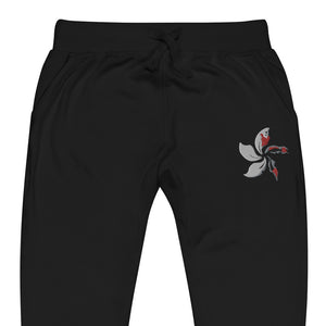 Black Bauhinia Unisex Fleece Jogger Sweatpants