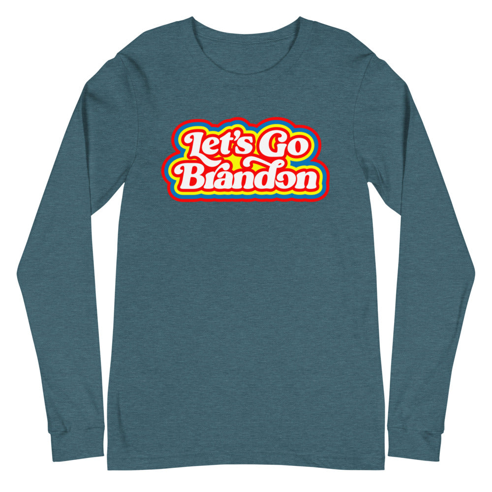 Let's Go Brandon Long Sleeve Dry Fit T Shirt - Gray - JayMac Sports Products