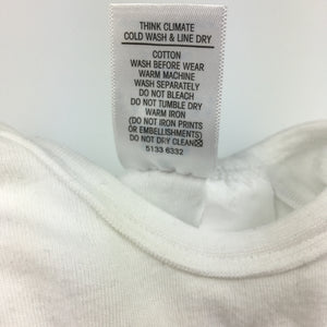 Unisex Target, white cotton bodysuit / romper, lambs, GUC, size 00
