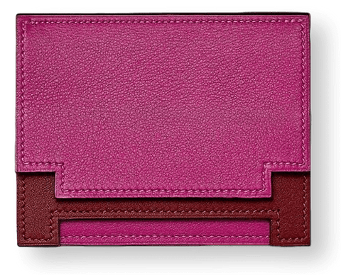 Hermes H Tag Card Case Pass Rouge Cool Rose Extreme Red Pink Y Stamp 10788  67562