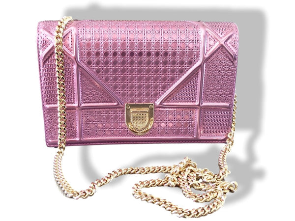 Dior Purple Leather Medium Diorama Flap Shoulder Bag