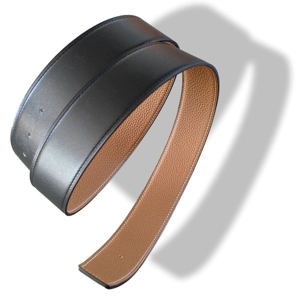 Hermes [119] Noir/Bleu de Prusse Chamonix/Togo Reversible Leather Belt Strap 38 mm BNWTIB! - poupishop 95