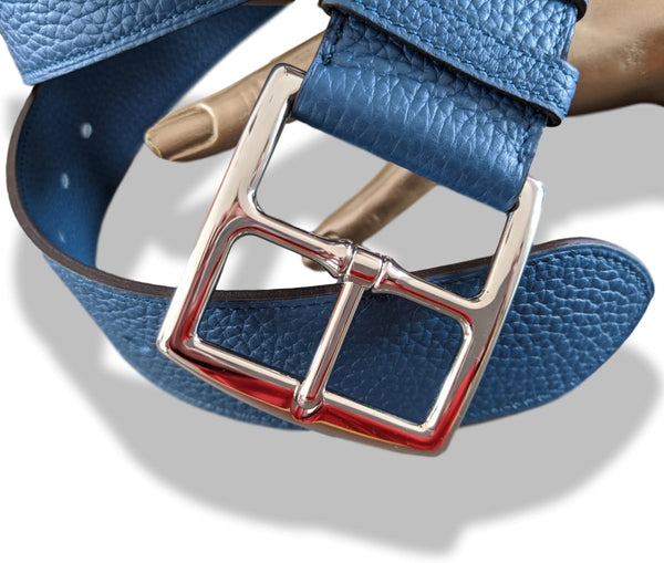 Olga-In Hermes [160] 2000 Vert Foncé/Noisette Veau Box/Veau Gulliver Reversible Leather Strap Belt 32 mm Bnib! - poupishop