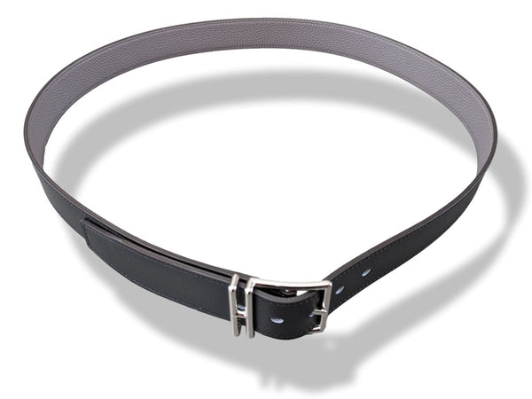 HERMÈS MINI H ETOUPE/WHITE REVERSIBLE BELT – EYE LUXURY CONCIERGE