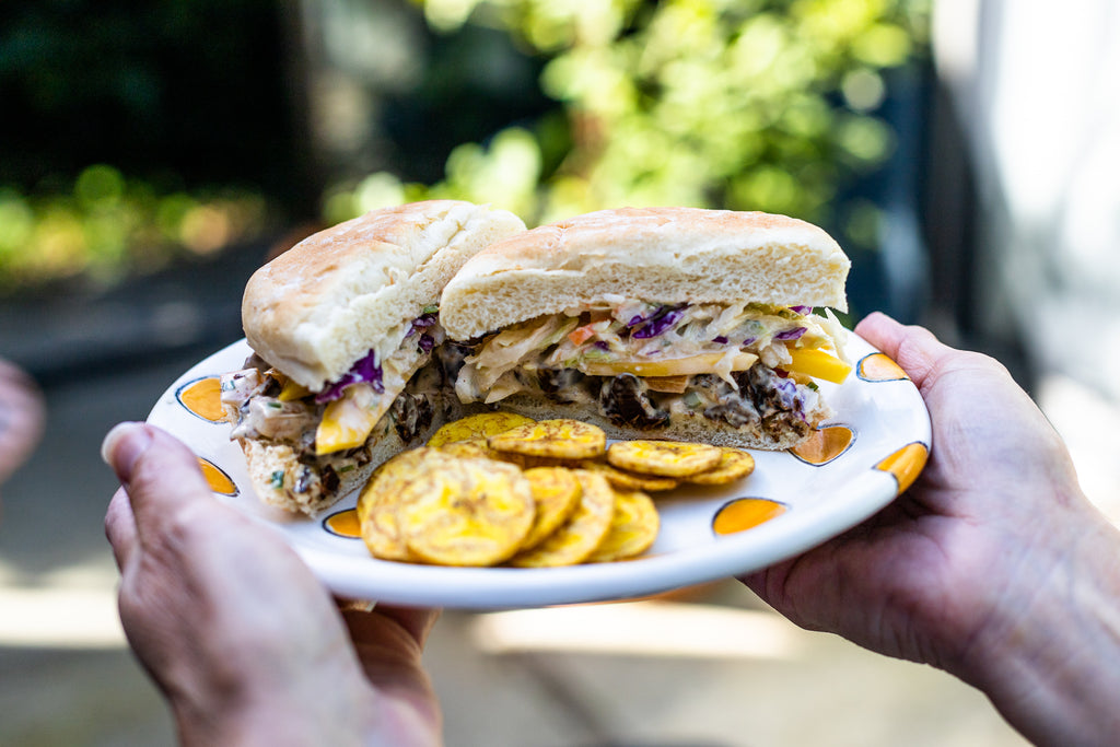 Caribbean Jerk Ahi Tuna Sandwich with Cool Slaw