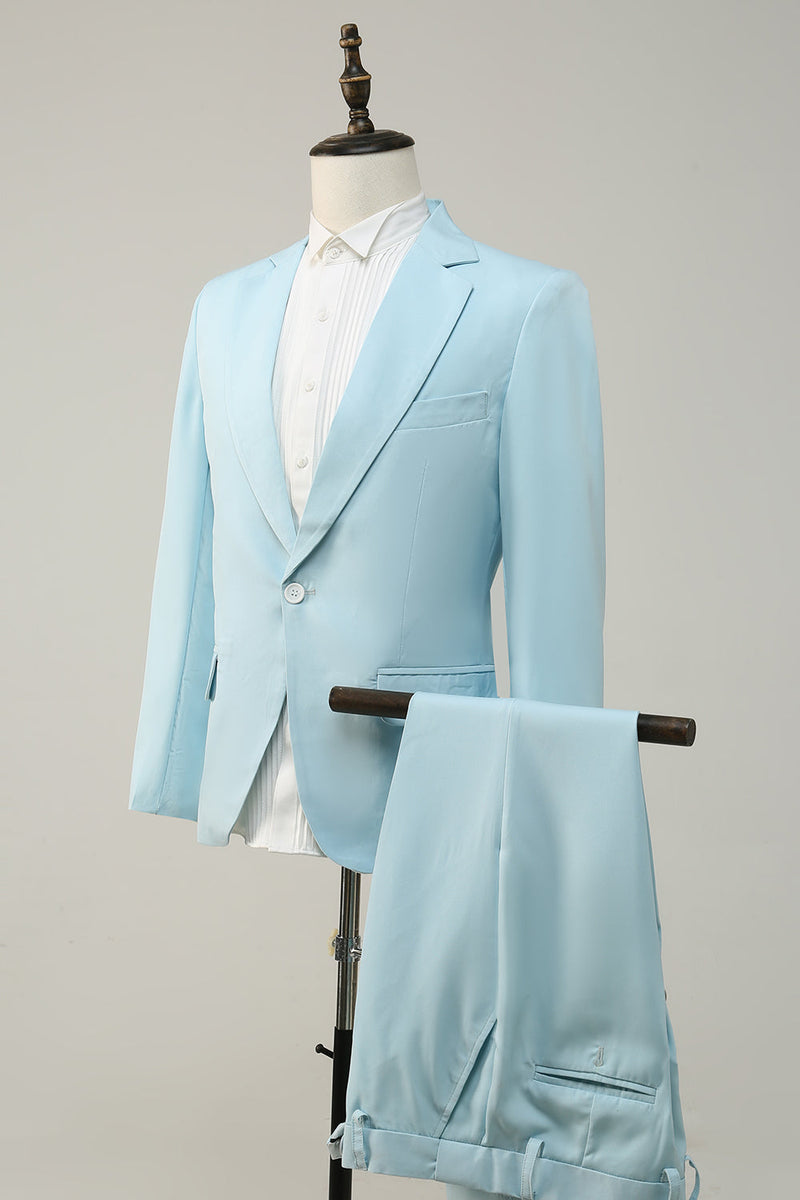Zapaka Men Light Blue Formal Suits Notched Lapel Slim Fit Cocktail ...