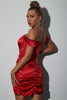 Load image into Gallery viewer, Red Bodycon Ruffles Cocktail Dress
