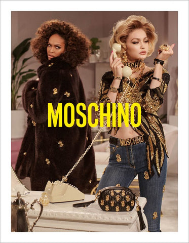 Moschino, Jeremy Scott, the dynasty collection, Joan smalls, GG hadid