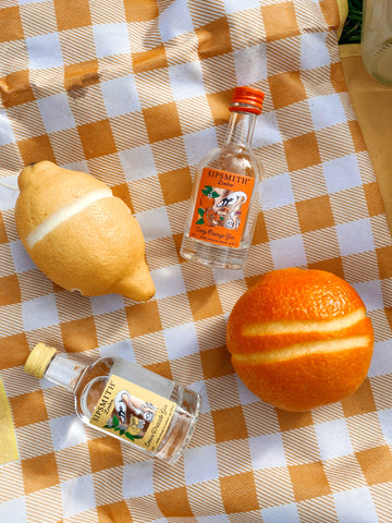 Orange and lemon peel for cocktail garnish