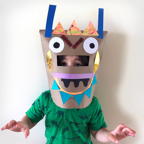 Paper bag monster masks