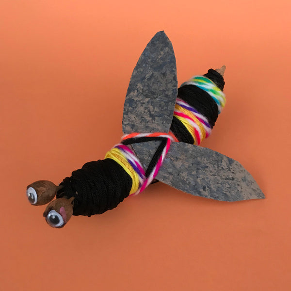 how to make a yarn wrapped insect craft