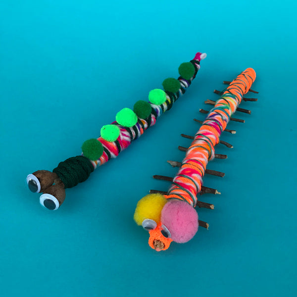yarn wrapped caterpillar craft for kids