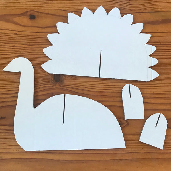 cardboard shapes to make a peacock