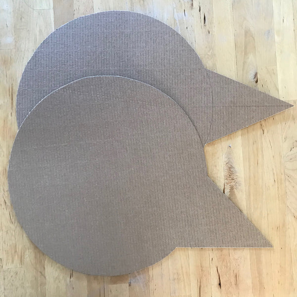 cardboard shapes to make chicken head dress up costumes