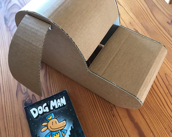 DIY cardboard Dogman book week costume