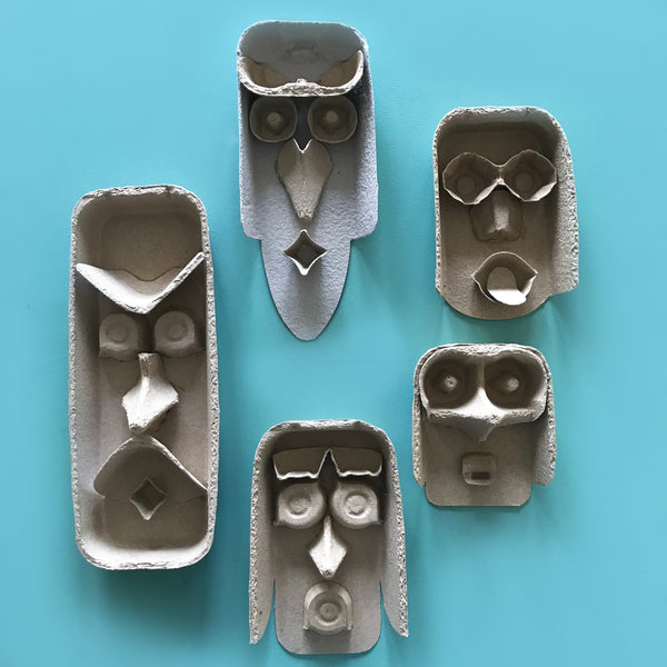 Egg carton heads kids craft project