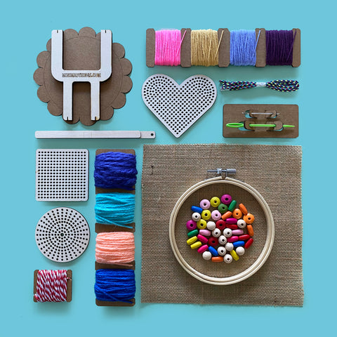 embroidery and weaving kids craft kit