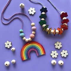 Rainbow and flower kids necklace craft kit